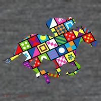 Derby Day Horse Lover Colorful Abstract T-Shirt