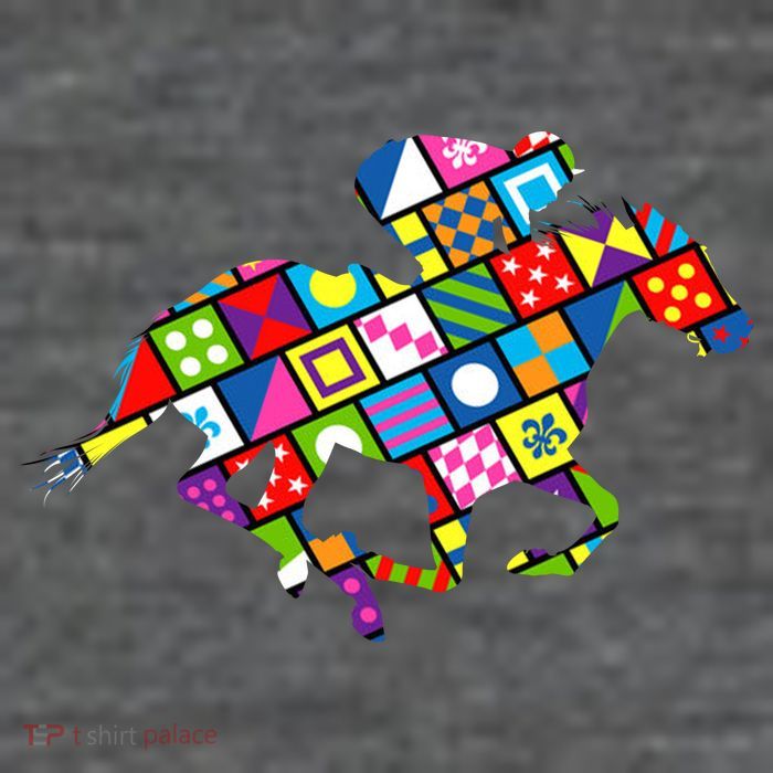 Derby Day Horse Lover Colorful Abstract T-Shirt