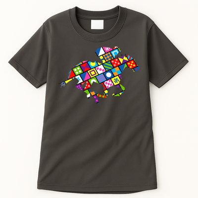 Derby Day Horse Lover Colorful Abstract Tall T-Shirt