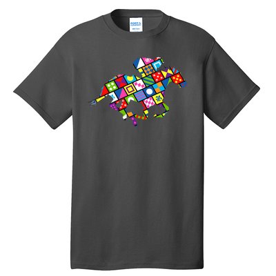 Derby Day Horse Lover Colorful Abstract Tall T-Shirt