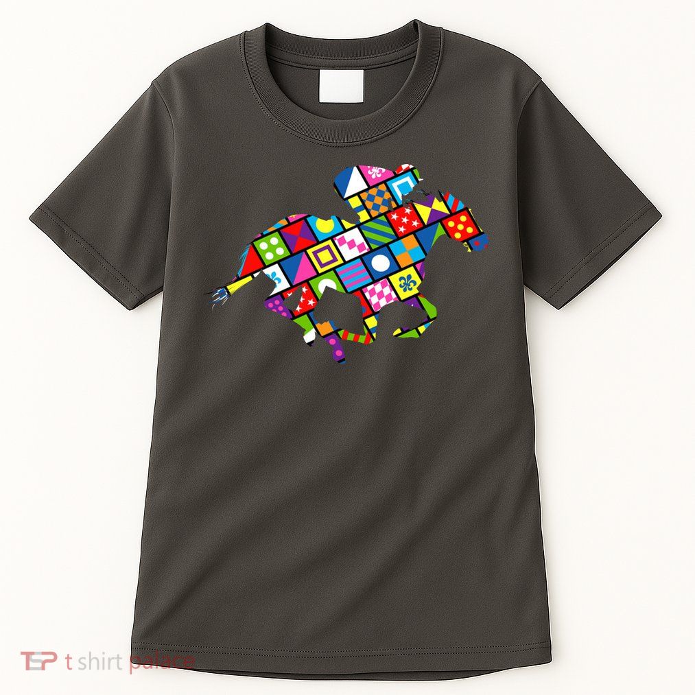 Derby Day Horse Lover Colorful Abstract Tall T-Shirt