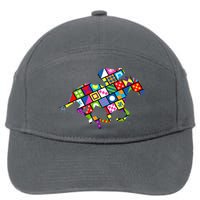 Derby Day Horse Lover Colorful Abstract 7-Panel Snapback Hat