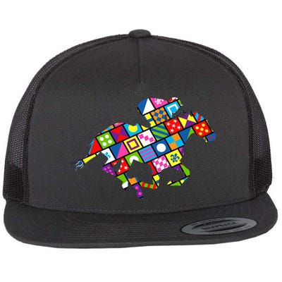 Derby Day Horse Lover Colorful Abstract Flatbill Hat