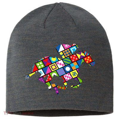 Derby Day Horse Lover Colorful Abstract Sustainable Beanie