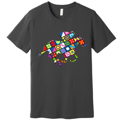 Derby Day Horse Lover Colorful Abstract Premium T-Shirt