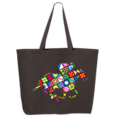 Derby Day Horse Lover Colorful Abstract 25L Jumbo Tote
