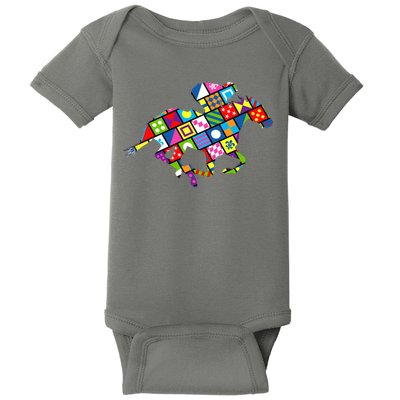 Derby Day Horse Lover Colorful Abstract Baby Bodysuit