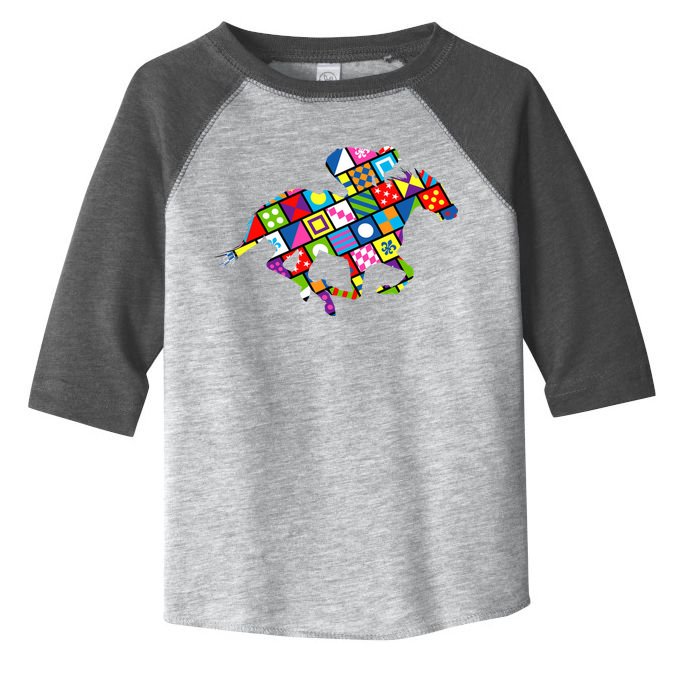 Derby Day Horse Lover Colorful Abstract Toddler Fine Jersey T-Shirt