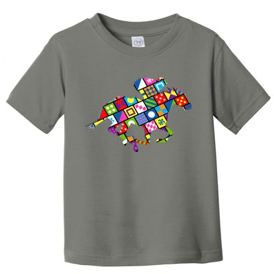 Derby Day Horse Lover Colorful Abstract Toddler T-Shirt
