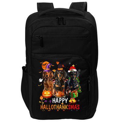 Dachshund Dog Holiday Festive Season Celebration Impact Tech Backpack