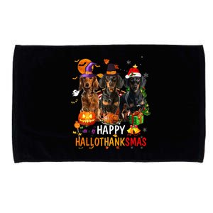 Dachshund Dog Holiday Festive Season Celebration Microfiber Hand Towel