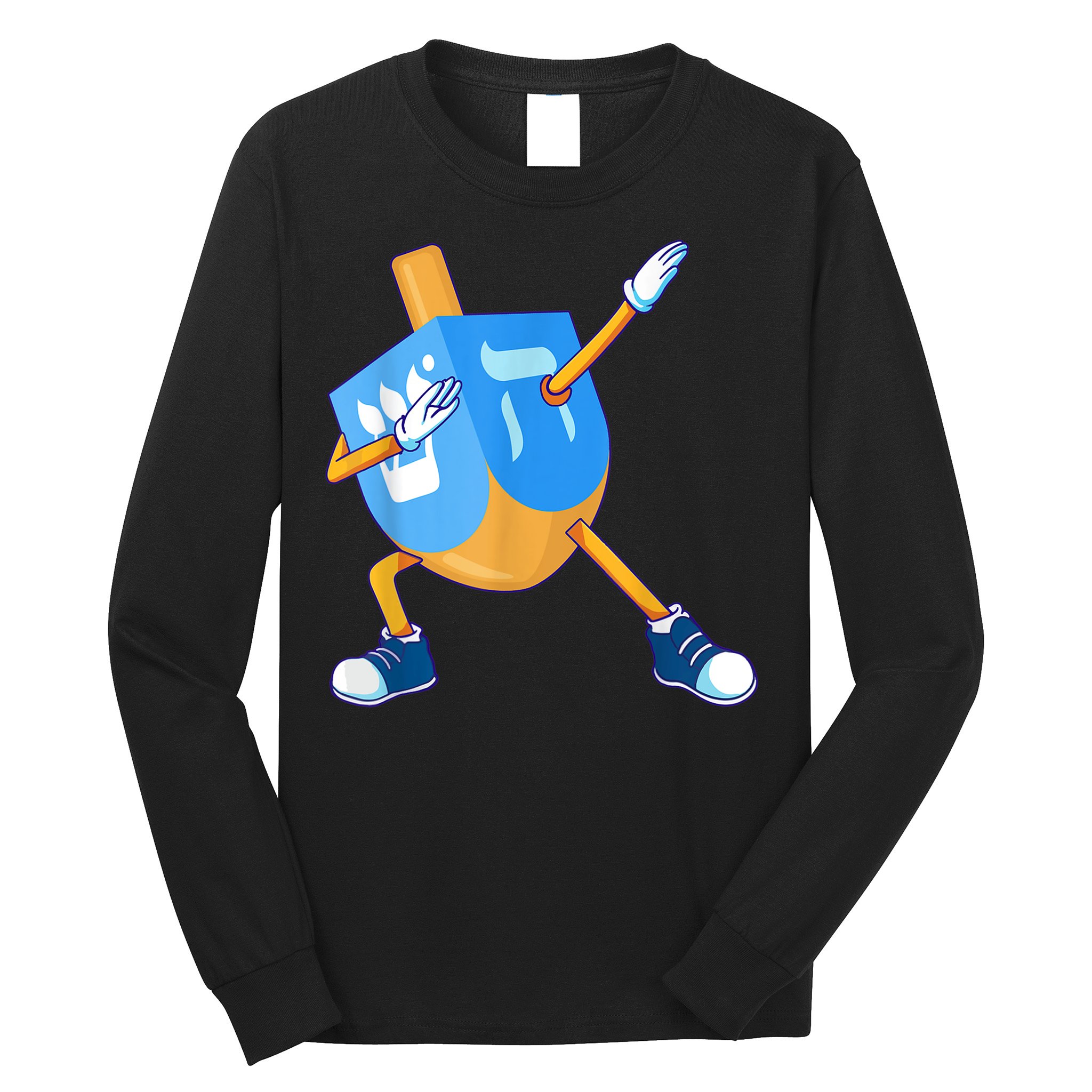 Dabbing Dreidel Happy Hanukkah Dancing Chanukah Girls Long Sleeve Shirt
