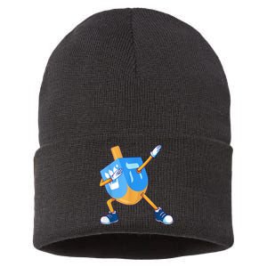 Dabbing Dreidel Happy Hanukkah Dancing Chanukah Girls Sustainable Knit Beanie