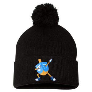 Dabbing Dreidel Happy Hanukkah Dancing Chanukah Girls Pom Pom 12in Knit Beanie