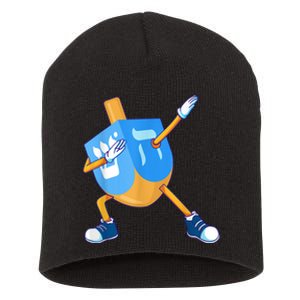 Dabbing Dreidel Happy Hanukkah Dancing Chanukah Girls Short Acrylic Beanie