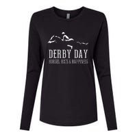 Derby Day Horse Silks And Hats Jockey Kentucky Horse Racing Womens Cotton Relaxed Long Sleeve T-Shirt