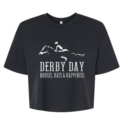 Derby Day Horse Silks And Hats Jockey Kentucky Horse Racing Bella+Canvas Jersey Crop Tee