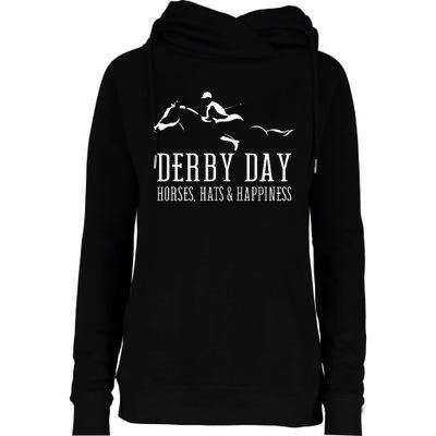 Derby Day Horse Silks And Hats Jockey Kentucky Horse Racing Womens Funnel Neck Pullover Hood