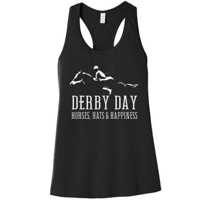 Derby Day Horse Silks And Hats Jockey Kentucky Horse Racing Women's Racerback Tank