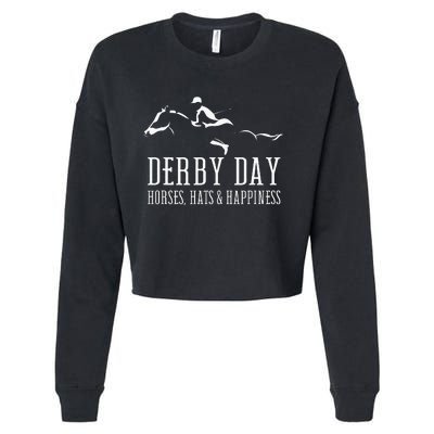 Derby Day Horse Silks And Hats Jockey Kentucky Horse Racing Cropped Pullover Crew