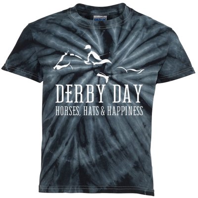 Derby Day Horse Silks And Hats Jockey Kentucky Horse Racing Kids Tie-Dye T-Shirt