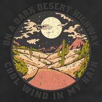 Dark Desert Highway Wind In My Hair 7 Panel Mesh Trucker Snapback Hat