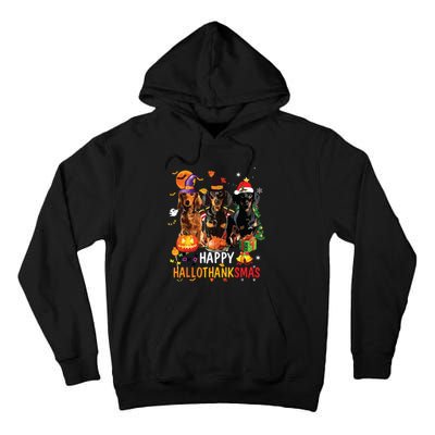 Dachshund Dog Halloween Merry Christmas Happy Hallothanksmas Tall Hoodie