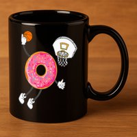 Dunking Donut Hole Food Champ 11oz C Handle Ceramic Mug