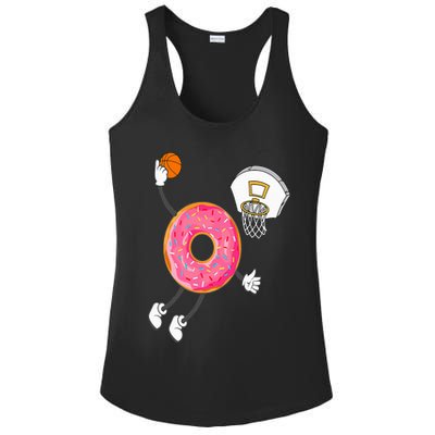 Dunking Donut Hole Food Champ Ladies PosiCharge Competitor Racerback Tank