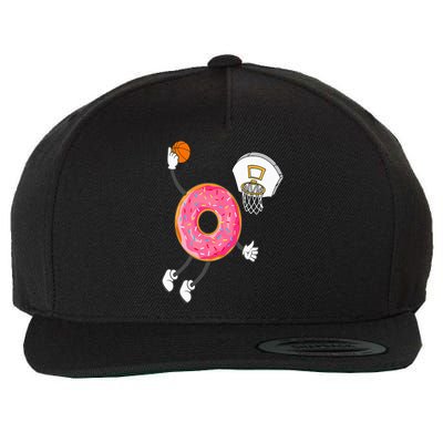 Dunking Donut Hole Food Champ Wool Snapback Cap
