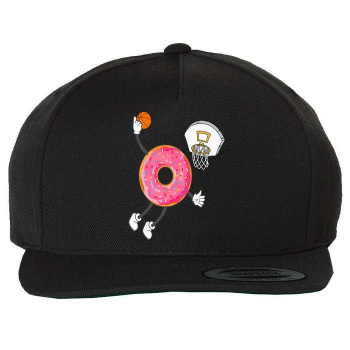 Dunking Donut Hole Food Champ Wool Snapback Cap
