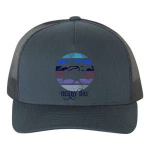 Derby Day Horse Racing Kentucky Retro Sunset Distressed Gift Yupoong Adult 5-Panel Trucker Hat