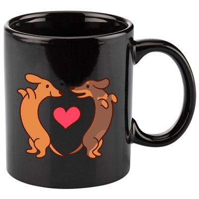 Dachshund Dogs Heart Wiener Valentines Day Meaningful Gift 11oz C Handle Ceramic Mug