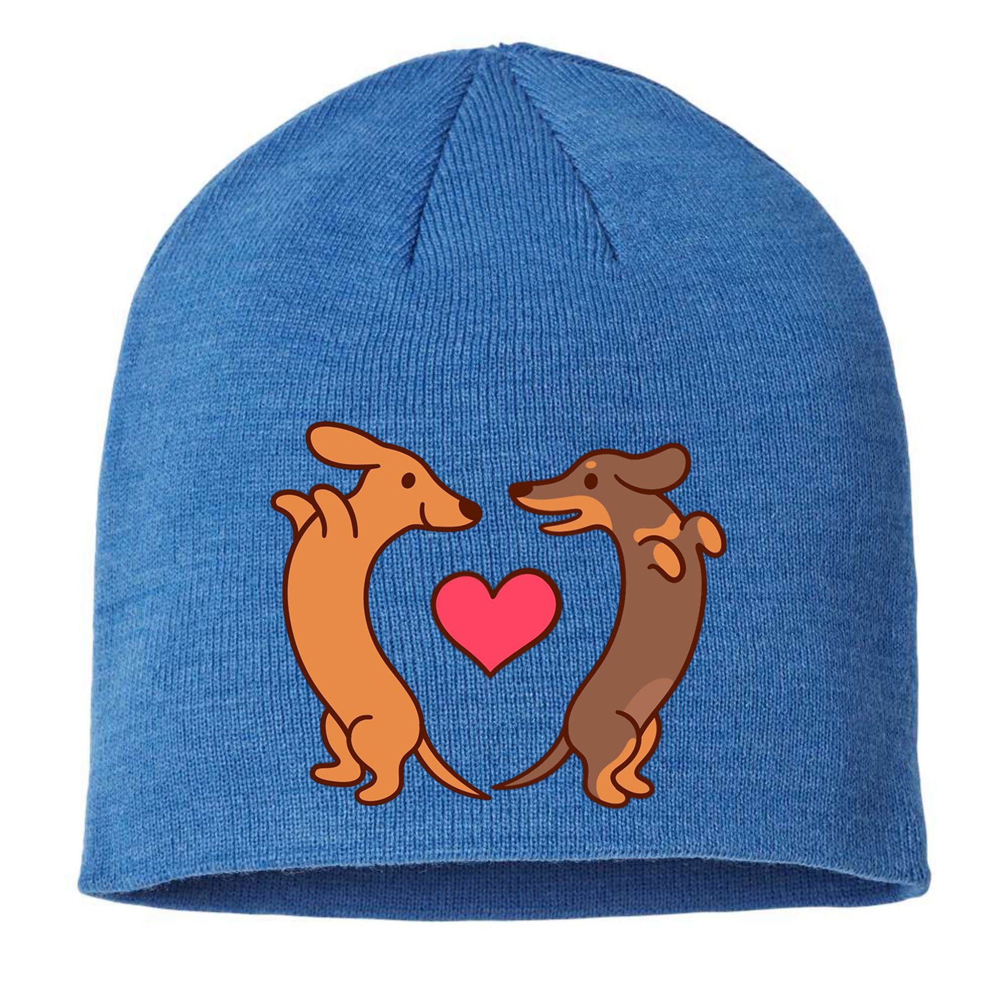 Dachshund Dogs Heart Wiener Valentines Day Meaningful Gift Sustainable Beanie