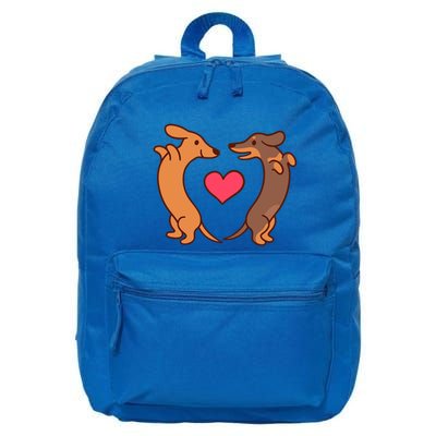 Dachshund Dogs Heart Wiener Valentines Day Meaningful Gift 16 in Basic Backpack
