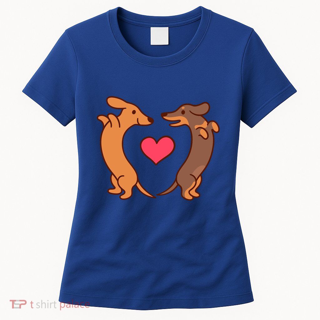 Dachshund Dogs Heart Wiener Valentines Day Meaningful Gift Womens T-Shirt
