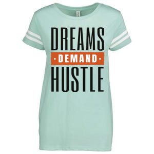 Dreams Demand Hustle Motivational Quote Enza Ladies Jersey Football T-Shirt