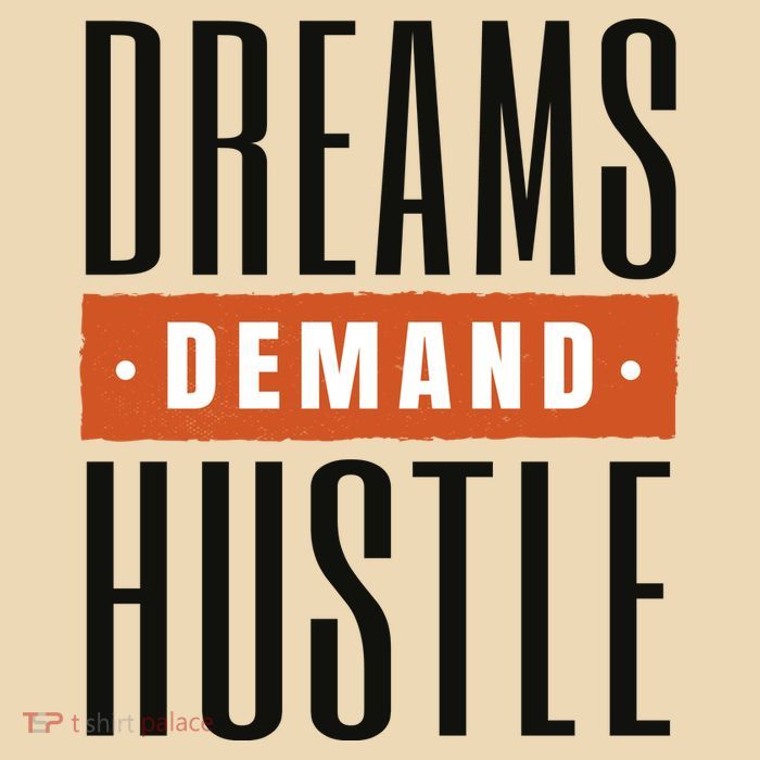 Dreams Demand Hustle Motivational Quote Drawstring Bag