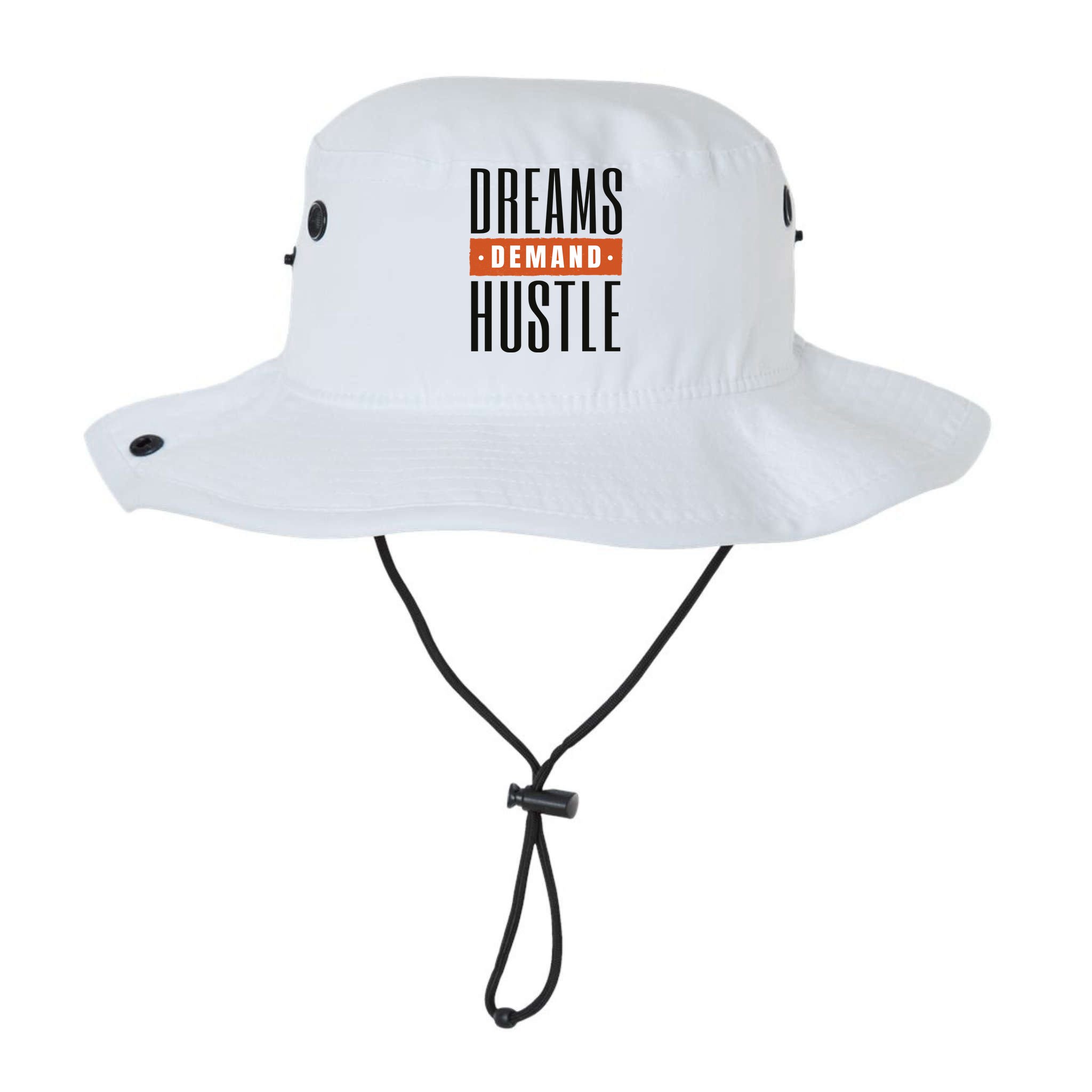 Dreams Demand Hustle Motivational Quote Bucket Hat
