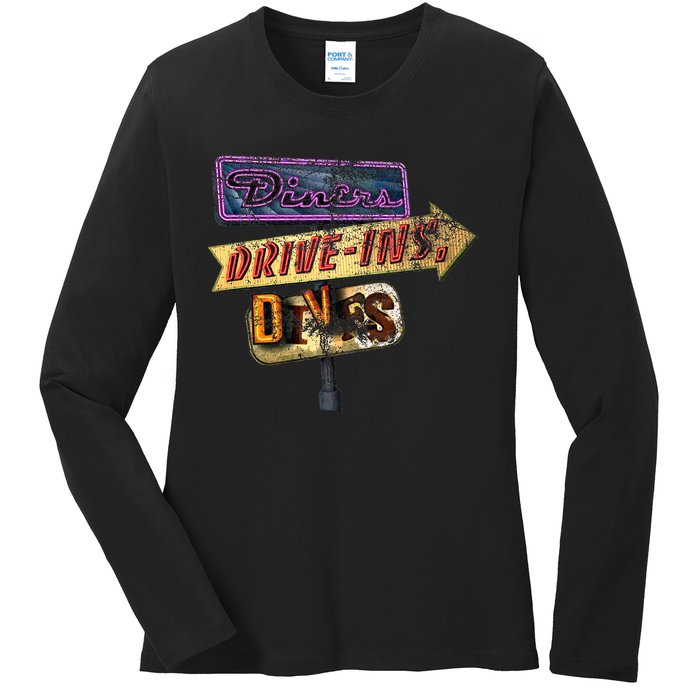 Diners Drive Ins And Dives Ladies Long Sleeve Shirt