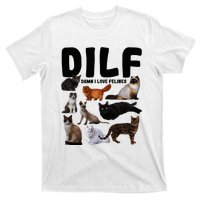 Dilf Damn I Love Felines Funny Cat Kitty Lover T-Shirt