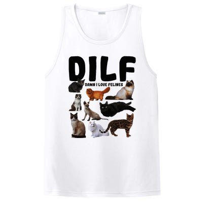 Dilf Damn I Love Felines Funny Cat Kitty Lover PosiCharge Competitor Tank