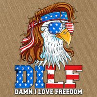 Dilf Damn I Love Freedom Eagle Funny Patriotic 4th Of July Cotton Canvas Backpack