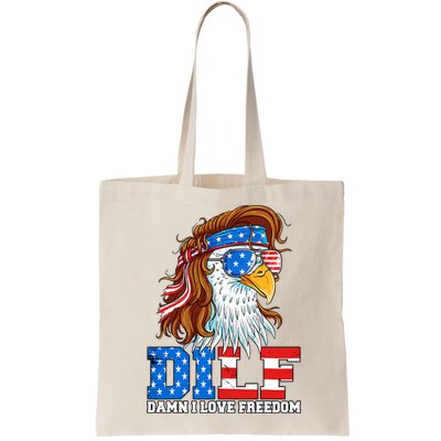 Dilf Damn I Love Freedom Eagle Funny Patriotic 4th Of July Bag
