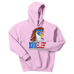 Dilf Damn I Love Freedom Eagle Funny Patriotic 4th Of July Kids Hoodie