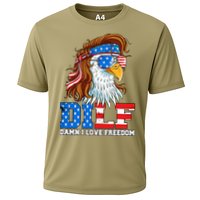 Dilf Damn I Love Freedom Eagle Funny Patriotic 4th Of July Cooling Performance Crew T-Shirt