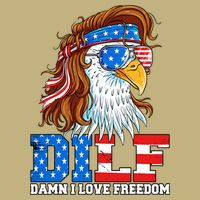 Dilf Damn I Love Freedom Eagle Funny Patriotic 4th Of July Cooling Performance Crew T-Shirt