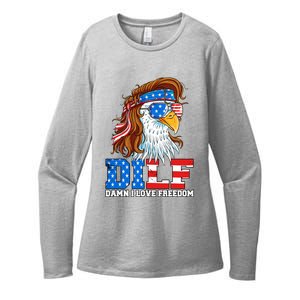 Dilf Damn I Love Freedom Eagle Funny Patriotic 4th Of July Womens CVC Long Sleeve Shirt