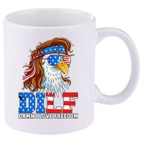 Dilf Damn I Love Freedom Eagle Funny Patriotic 4th Of July 11oz C Handle Ceramic Mug