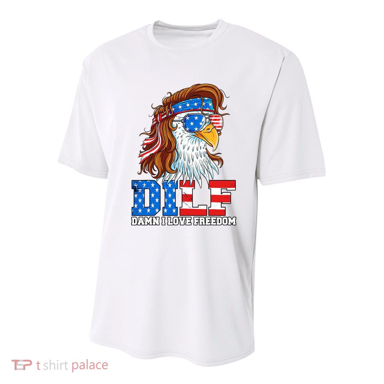 Dilf Damn I Love Freedom Eagle Funny Patriotic 4th Of July Youth Performance Sprint T-Shirt